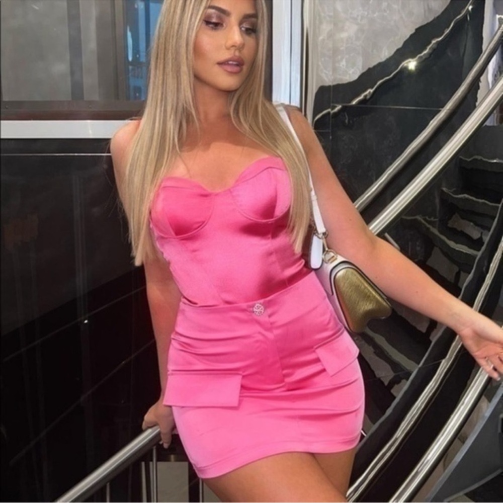 Zara Pink Satin Corset Bodysuit NWOT | Blogger Favorite Date Night Top Sexy Luxe - Picture 11 of 11